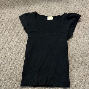 Nation LTD Black Square Neck Blouse